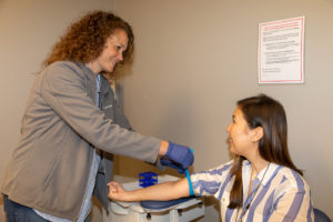 Patient getting lab work at Trinity Metro Medial Clinic