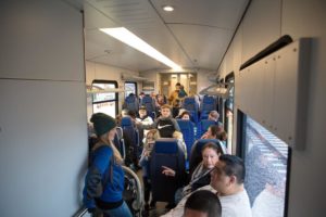 Passengers on TEXRail Train