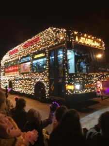 Image of Bus with Christmas Lights