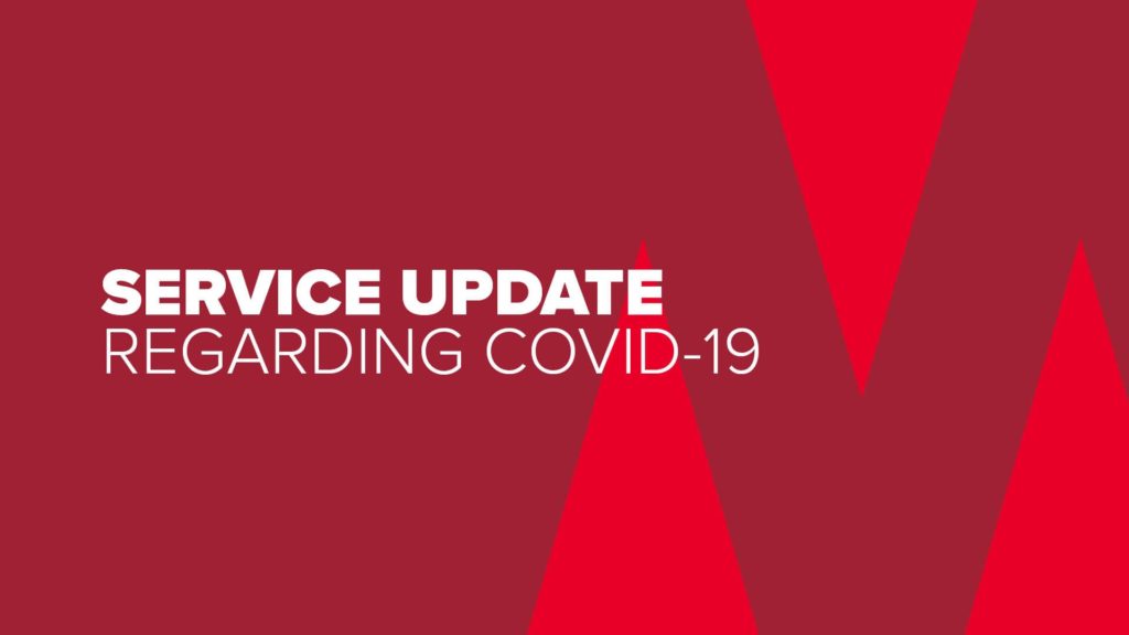 Service Update Regarding COVID 19