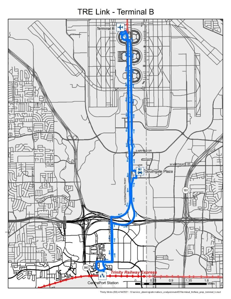 TRE Link To Serve Terminal B - Trinity Metro