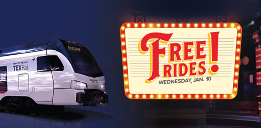 TEXRail celebrating with free rides