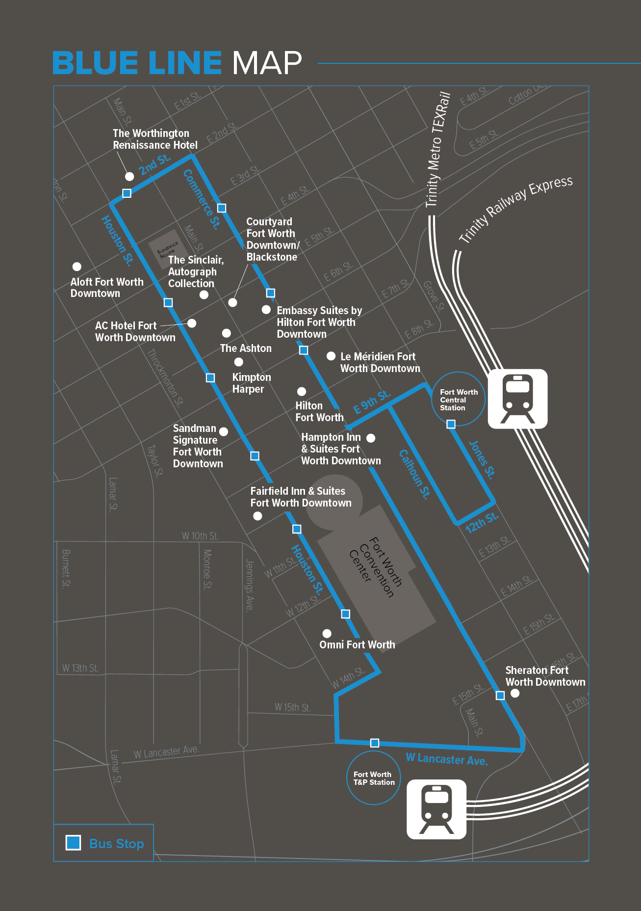 Blue Line Route Map - 2026